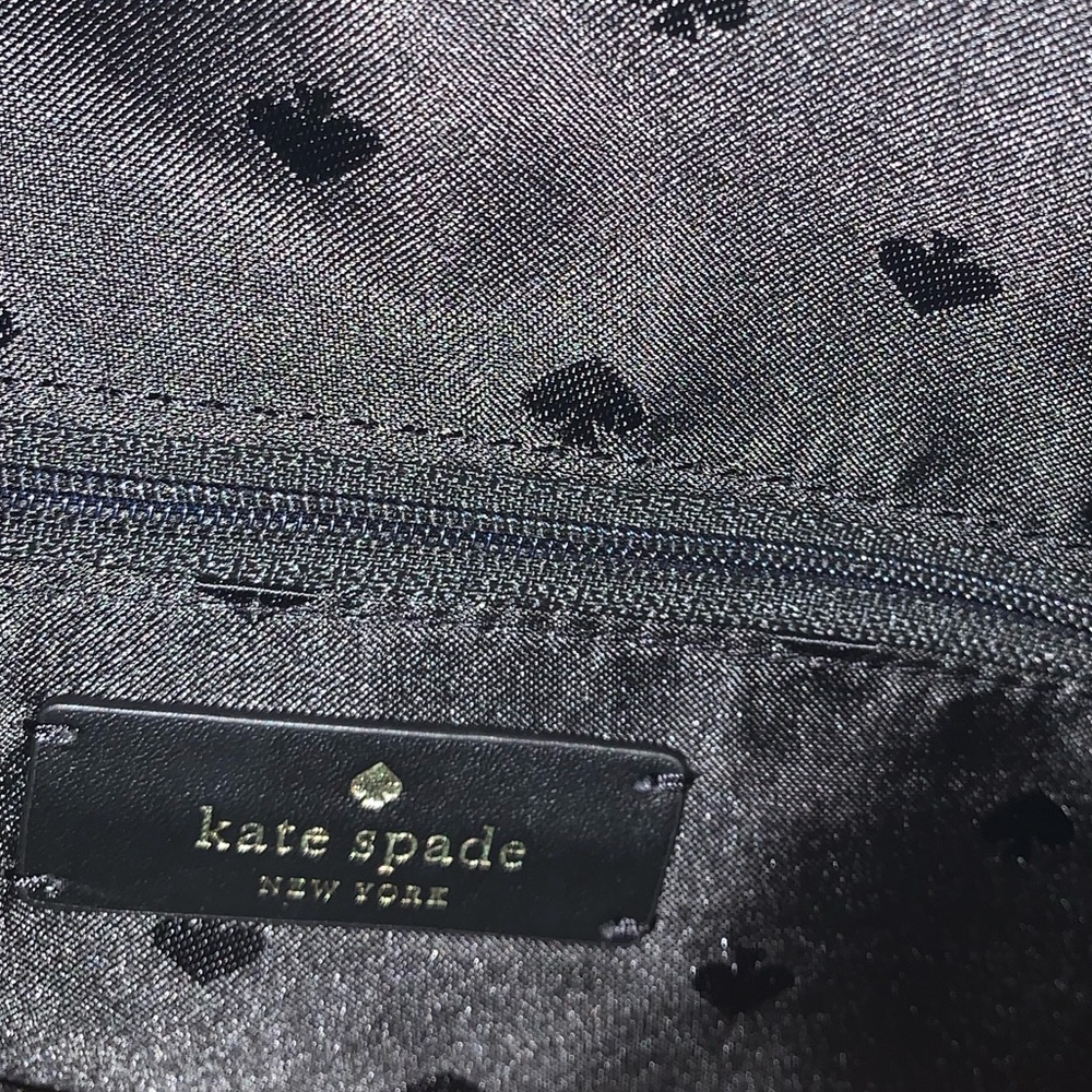 New Kate Spade Strawberry Black Leather Tote Purse - Picture 4 of 5